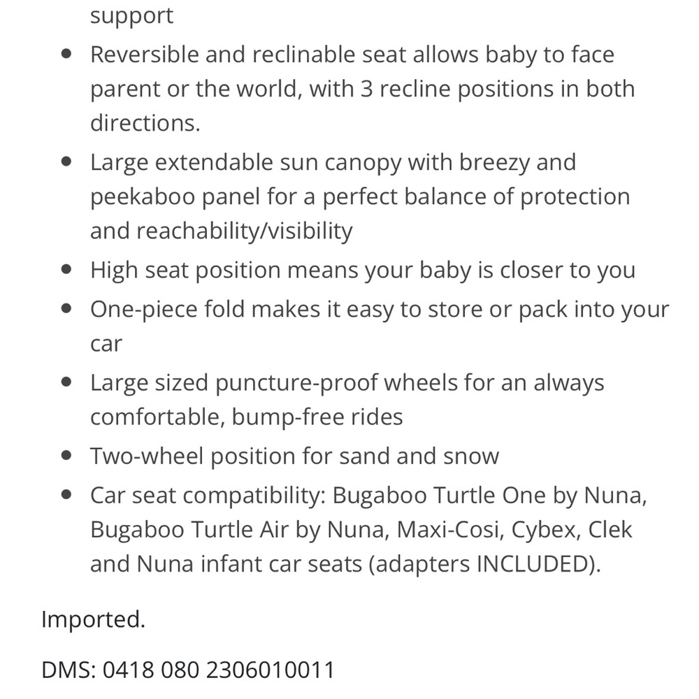BUGABOO BABY STROLLER - Picture 8 of 8